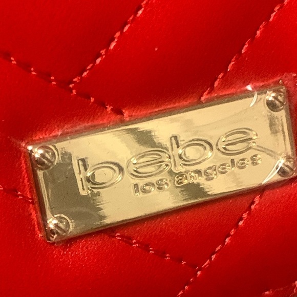 NWT Bebe Crossbody Sophia Quilted Handbag Chain Strap Purse Shoulder Cherry Red - Picture 5 of 12